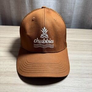 Chubbies Trucker Hat Mens OS Brown Pineapple Logo Mesh Snapback Beachwear
